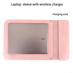 Housse pour ordinateur portable avec charge sans fil 15W, en cuir PU, pour MacBook Air/<span class=keywords><strong>Pro</strong></span> 13/14 pouces - Product Image 1