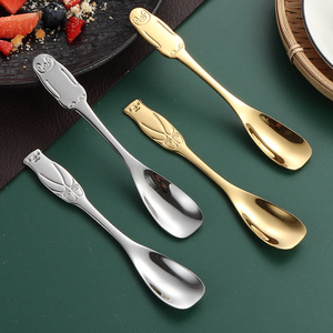 Cuillère en acier inoxydable 304, cuillère à café créative en forme de pingouin, cuillère à glace en forme d'ours, cuillère à dessert, cuillère pour enfants - Product Image 2