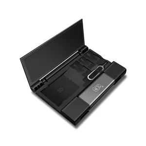 C350d usb3.1 leitor de cartão multifuncional, tipo-c + usb + micro portas usb sd/tf dupla ranhura para telefone portátil com estojo de armazenamento