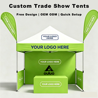Carpa con Logotipo Personalizado Impreso, 10x10 pies, 3x6 m, Tela Oxford 300D Impermeable, Estructura de Acero, Portátil, para Ferias Comerciales y Eventos al Aire Libre