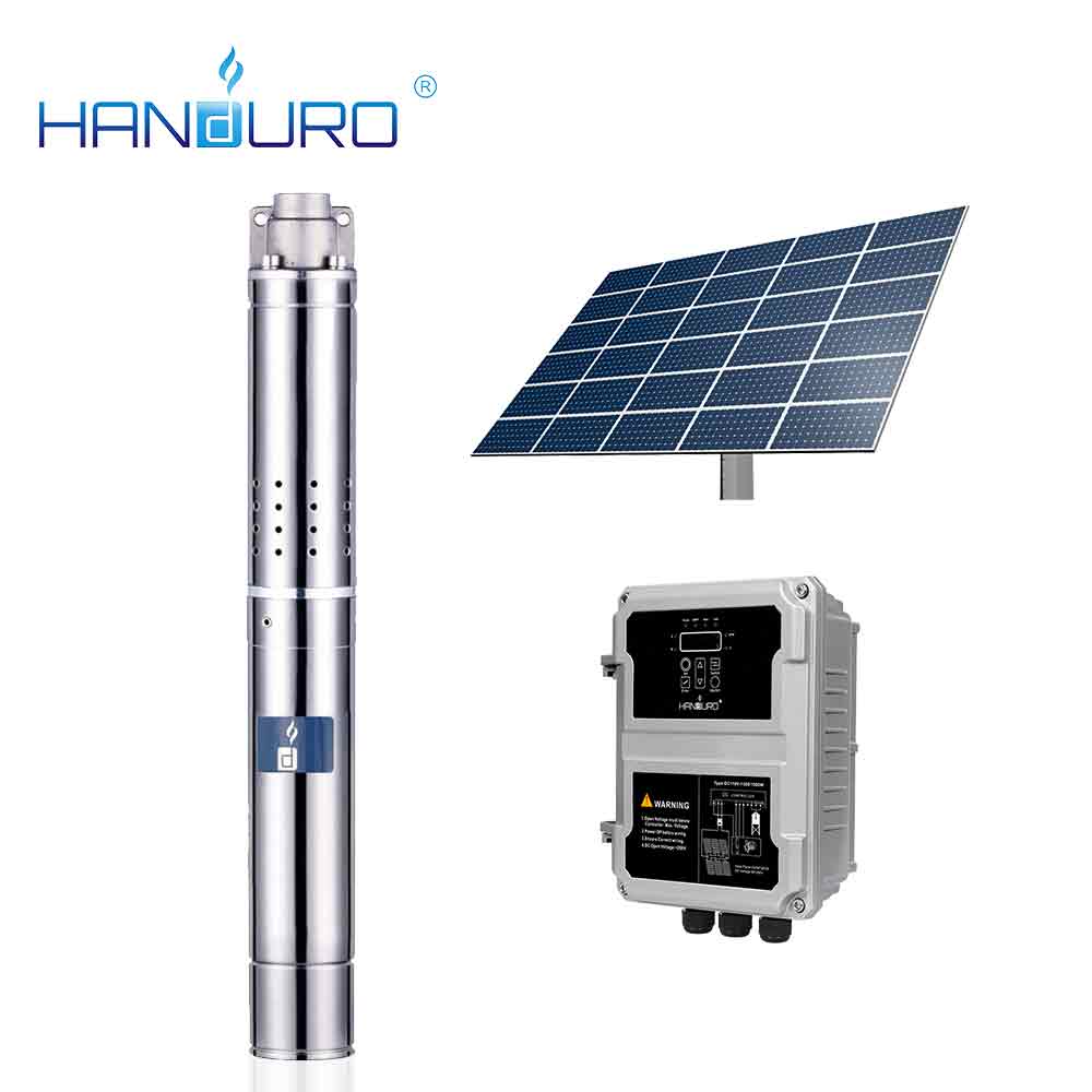 Handuro 24v 120w 1.2m3/h 40m head dc 2inch screw solar submersible water pump