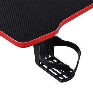 Bureau de jeu PC 120 cm Z-RED avec finition rouge - Largeur <span class=keywords><strong>1m20</strong></span>, table d'ordinateur style carbone avec porte-gobelet et support pour casque - Product Image 5