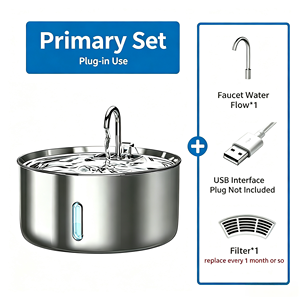 Fuente de agua automática de alta calidad, fácil de limpiar, de acero inoxidable, de 7L para gatos, perros y animales pequeños. - Product Image 2