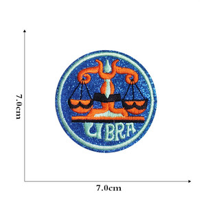 Parches redondos del zodiaco, 12 Constelaciones personalizadas de alta calidad - Product Image 3
