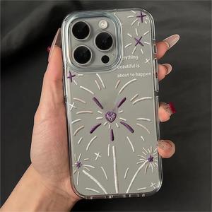 เคสโทรศัพท์แบบนิ่มใสลายดอกไม้ไฟรูปหัวใจ สำหรับ iPhone 17 Pro Max ตัดเย็บอย่างแม่นยำ ปกป้องรอบด้าน กันกระแทก - Product Image 3