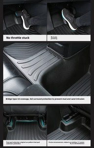 Ventes directes d'usine DECENT 5D TPE 3.5MM Épais Ensemble complet de luxe Tapis de sol de voiture 3 pièces pour PRADO 2017 - Product Image 5