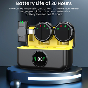 Micrófono Lavalier inalámbrico de 2,4G, botón de configuración magnético Dual, reducción de ruido para grabación de estudio de transmisión en vivo - Product Image 4