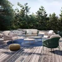 Ensemble de canapé et de chaises en aluminium pour l'extérieur, villa, jardin, balcon, meubles personnalisés imperméables avec coussins
