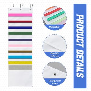 Organizador de archivos colgante de vinilo con 10 bolsillos, 12 x 12 pulgadas, almacenamiento para pared/puerta, para oficina, manualidades, bolsillos extra profundos - Product Image 4