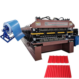 Conformadora De Calaminas Maquina Para Hacer Planchas De Zinc Lamina De Techo Maquinas Usine Macchinas Mesin Baja Ringan - Product Image 1