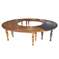 Mesa de Banquete Enlazable Tipo Serpentina con Patas de Madera Maciza Torneada, Duradera y Estable para Uso en Hoteles, Restaurantes, Bodas y Eventos