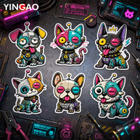 Autocollants personnalisés pour motos robotisées Cyberpunk, imperméables, résistants aux UV, adhésifs en PVC découpés, autocollants de dessin animé pour skateboards