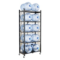 Présentoir de bouteilles d'eau, en aluminium, avec roues, étagère de magasin