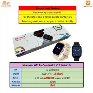 Más Reciente Reloj Inteligente Microwear W11 Pro con Pantalla AMOLED, Respuesta a Mensajes de Texto de WhatsApp, Serie <span class=keywords><strong>IWO</strong></span> 10 11 S10 S11 W11P W11pro - Product Image 1
