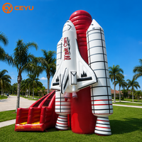 Ceyu Toboggan Gonflable Thème Fusée, Tour d'escalade, Aire de jeux extérieure pour enfants, Idéal pour fêtes et jardin, Amusant, Location directe usine
