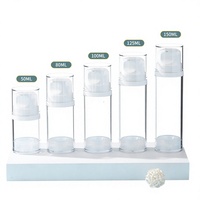Flacon pompe airless transparent en AS de 50ml, 80ml, 100ml, 125ml, 150ml – Contenant cosmétique vide rechargeable pour lotion et sérum – Vente en gros