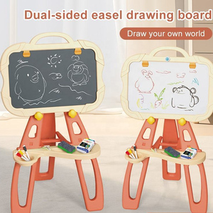 2025 Kinderen Nieuwe Educatieve Dubbelzijdige Kleur Tekentafel Speelgoed 2 In 1 Uitwisbaar Cartoon Opvouwbaar Schrijfbord - Product Image 2