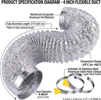 Tuyau flexible corrugué sur mesure pour ventilation d'air, tube spiralé corrugué pour conduit d'aération