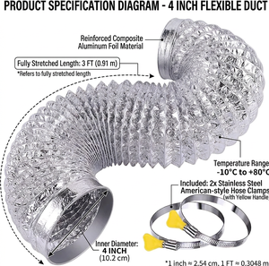 Manguera Flexible Corrugada Personalizada para Ventilación <span class=keywords><strong>de</strong></span> Secadora, Tubo Espiral Corrugado para Ventilación <span class=keywords><strong>de</strong></span> Aire - Product Image 2