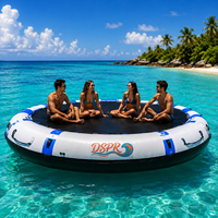 Trampoline aquatique gonflable flottant avec tube en PVC durable, surface de saut hautement élastique pour les centres de villégiature, les lacs, les plages et les activités aquatiques