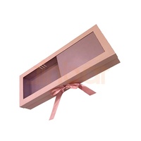Solutions d'emballage Jinbar, grandes boîtes en carton avec boîte cadeau en soie rose, fleur transparente pour Noël, boîte cadeau en papier pour demoiselle d'honneur