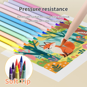 KHY 12-Colorsプロフェッショナル描画水彩アートマーカーセット水彩ペンソフトブラシ付き絵画用ヒント - Product Image 4