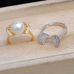 Anillo Abierto Hecho a Mano JG5936, Accesorios para Joyería de Perlas, Plata S925, Soporte para Anillo de Girasol, Semi-Acabado, 12-14, 3mm - Product Image 1