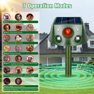 Repelente Ultrasónico Solar para Animales Running Deer para Jardín, 6 Modos de Repelente con Sensor de Movimiento y Luz Intermitente para Jardín - Product Image 4