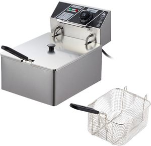 6L Stainless Steel Deep Fryer Removable Basket 2500W Adjustable <b>Thermostat</b> <b>Control</b> Timer for Household Use Electric Fryer - Product Image 5