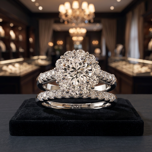 IGI Certified Round Center Lab Grown Diamond <b>Floral</b> Cluster Bridal Ring Set 10K 14K 18K Gold 925 935 Silver Fine <b>Jewellery</b> - Product Image 1
