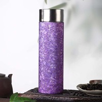 Nouveau produit, cadeaux promotionnels d'affaires de luxe, bouteille d'eau en titane, bouteille d'eau en métal avec filtre à thé, tasse thermos en titane pur