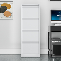 Meuble de bureau moderne en acier à 4 tiroirs, grand tiroir à tiroirs, armoire métallique pour le bureau à domicile, l'atelier, l'entrepôt