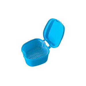 Dental <b>Case</b> With Mesh Storage Denture Cleaning Box Plastic <b>Retainer</b> <b>Case</b> For Adult Lake Blue - Product Image 1