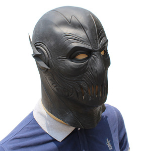 Máscara de látex con cabeza de superhéroe, Zoom negro, accesorio de disfraz de supervillano, máscara de cabeza completa - Product Image 5