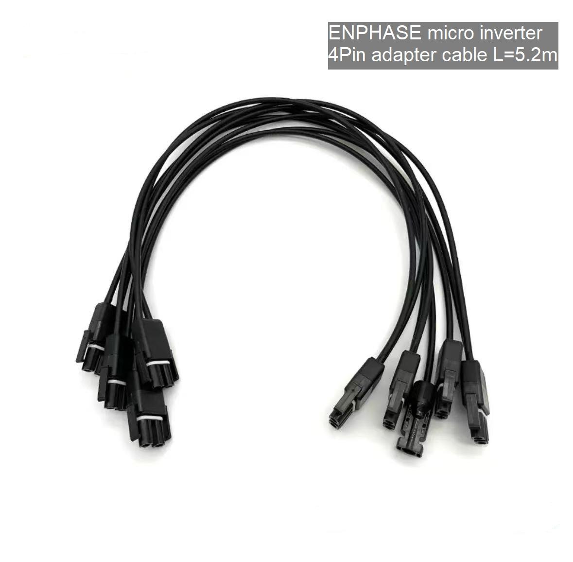 Gray  Micro Inverter 4Pin Adapter Cable L=5.2m