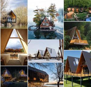 A-Frame Waterproof Steel Wood Container Prefab <strong>Wooden</strong> <strong>House</strong> for Apartment Villas or Hotels - Product Image 6