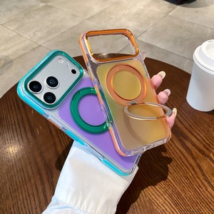 Nueva Funda Magnética para Teléfono con Bloques de Color Mate para iPhone 18 17 Pro Max con 360 °   Funda Protectora Antigolpes con Marco de Anillo Metálico - Product Image 3