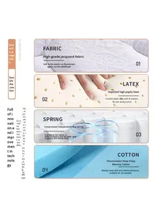 Colchón Ultra Suave de Látex de 5CM de Hilton, Hotel Cinco Estrellas, Resortes Independientes, Almohadilla Gruesa de 25CM, Muebles de Hogar de Lujo - Product Image 2