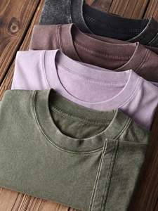 Vente en gros de t-shirts personnalisés grande taille pour hommes 100% coton chemises vierges à imprimé vintage col rond pour hommes - Product Image 5