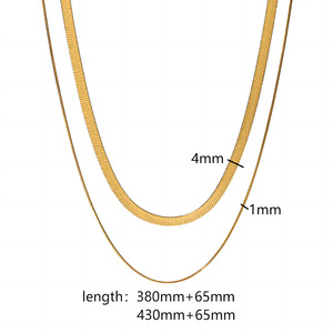 Collar de Doble Capa de Acero Inoxidable para Mujer, Chapado en Oro de 18k, Diseño Geométrico, Joyería de Regalo, Cadena de Aleación de Zinc TN3027 - Product Image 5