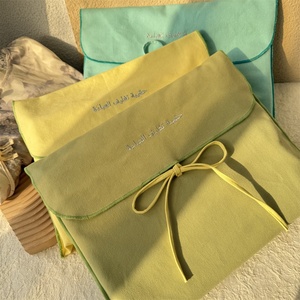 ซองจดหมายรีไซเคิลสไตล์มินิมอล QMS ลายก้างปลา พร้อมกระเป๋าใส่ของตกแต่ง ทำจากผ้าฝ้ายทวิลลินิน - Product Image 3
