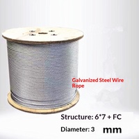 Câble en acier galvanisé sans huile, alliage d'acier, provenant de Chine, pour levage, hissage, regroupement, tirage de câbles, 3mm-32mm