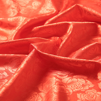 Usine en gros rose tissu fleur échantillon gratuit tissu floral stretch jacquard satin tissu