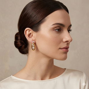 <span class=keywords><strong>Orecchini</strong></span> a Perno Dreamshow in Acciaio Inossidabile Placcato <span class=keywords><strong>Oro</strong></span> con Zirconi Marquise, Gioielli Minimalisti con Zirconi per Donne - Product Image 2