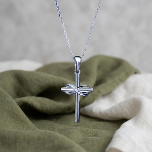 Gold Plated 9K-18K Lab Grown Diamond Cross Pendant Necklace White Brilliant Stone Detail Delicate Luxury Womens Jewelry - Product Image 3