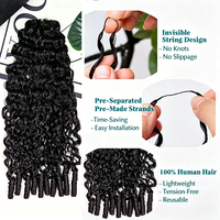 Extensions de cheveux humains bouclés au crochet, tresses sans nœuds, mèches de cheveux humains bouclés birmans pré-bouclées