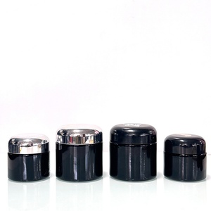 Hot Sale 50 100 150 200 250 300 400 500 1000 ml Wide Mouth Violet Black Glass Jar With Silver Lid - Product Image 3
