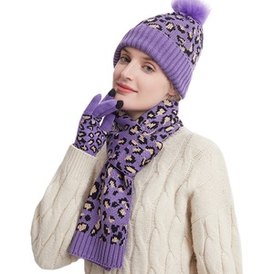 BSBH 3 pièces ensemble adulte hiver Pom Pom chapeaux écharpe gants mitaines chapeau écharpe ensemble filles cache-cou hiver bonnet chapeau laine extérieur chaud - Product Image 3