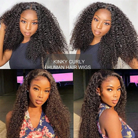 Pelucas de Cabello Humano Jerry Curly con Encaje Frontal HD, Pre-Desplumadas, Rizadas Profundas, Sin Pegamento, para Mujeres