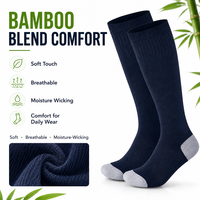 Chaussettes de compression en bambou personnalisées 15-20 20-30 mmHg, chaussettes de soutien montantes jusqu'au genou, OEM, marque privée pour hommes et femmes